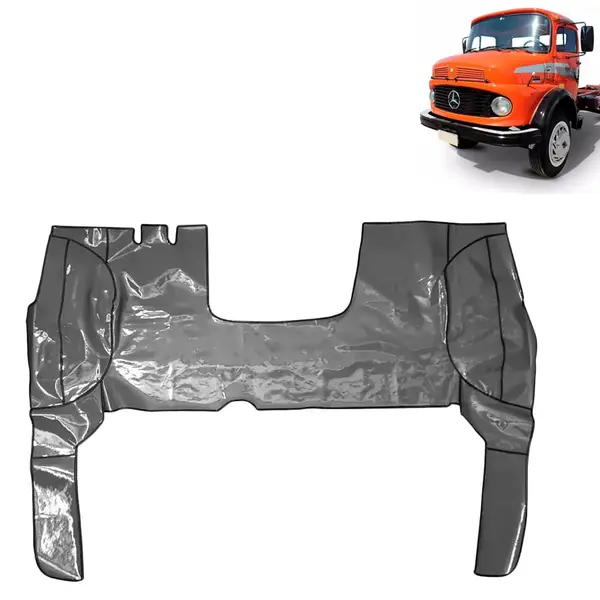 Tapete Assoalho Verniz Vinil para Caminhão MB 1113 1513 1313 Cinza