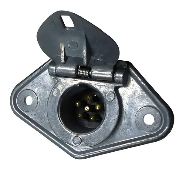 Tomada Carreta 6 Polos Aluminio Polido Bivolt — DNI8361