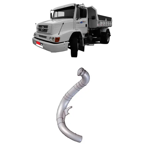 Tubo Escapamento Saída Motor 3,5'' MB 1620 Eletrônico