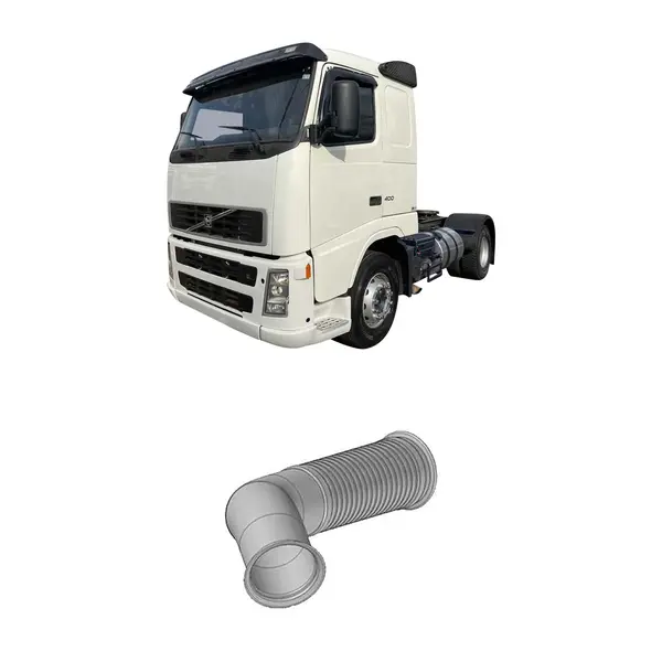 Tubo Saída Motor C/Flexível Caminhão Volvo FH 2012..2015 5''