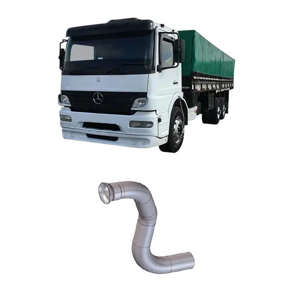 Tubo Saída Motor Caminhão MB 1723 1725 2425 2423 6cc 3,5''
