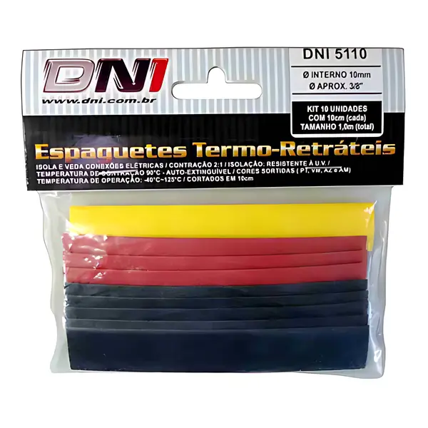 Tubo Termoretratil 10MM 3/8 Pol c/ 10 Unidades — DNI5110