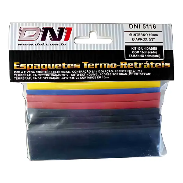 Tubo Termoretratil 16MM 5/8 KIT 10 Unidades — DNI5116