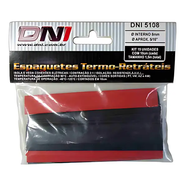 Tubo Termoretratil 8MM 5/16 Isolante 15 Unidades — DNI5108