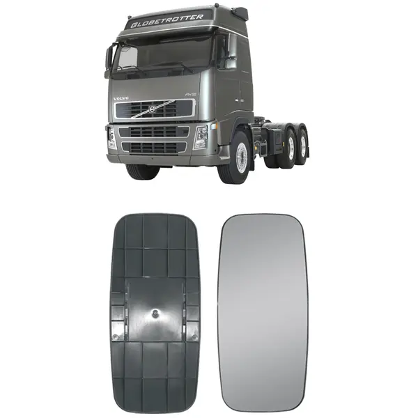 Vidro Espelho Caminhão Volvo FH NH Convexo Maior com Base
