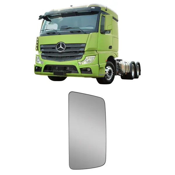 Vidro Espelho Retrovisor c/ Base Convexo Caminhão MB Actros L/d