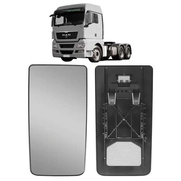 Vidro Espelho Retrovisor para Caminhão MAN TGX Meteor com Base Original