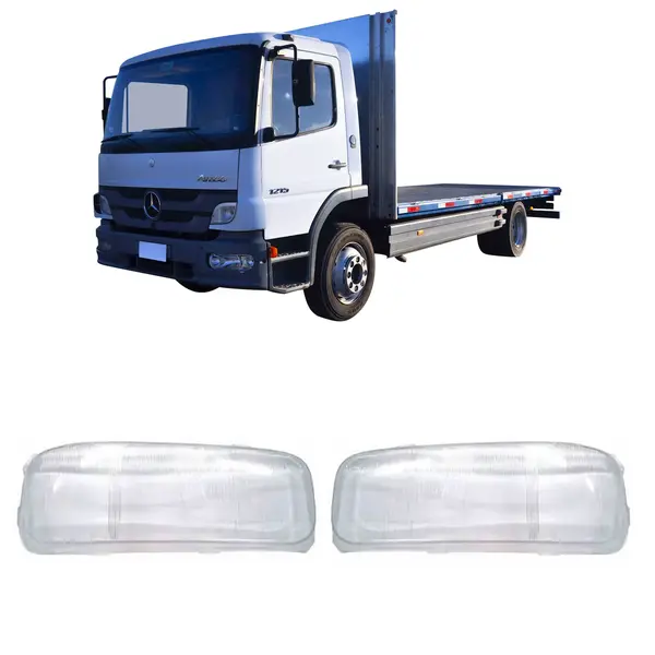 Vidro Farol Raiado Caminhão MB Atego - Par